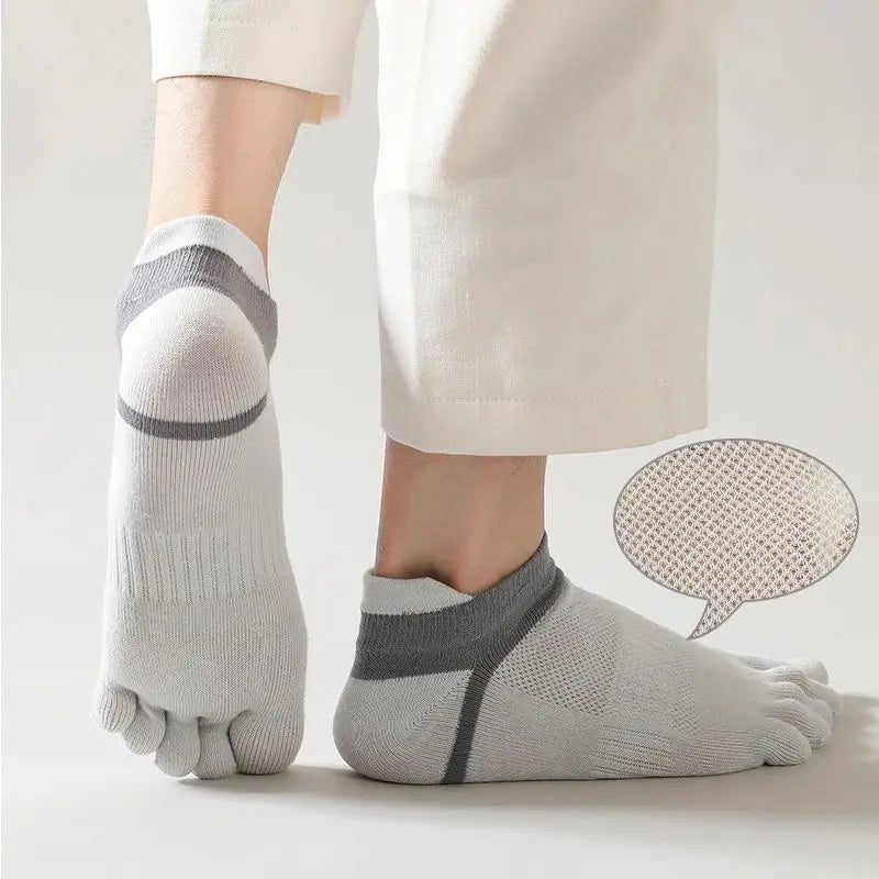 5Pairs Lot Summer Men Socks Cotton Five-Finger Male Short High Quality 5 Finger Ankle Sport Mesh Breathable Sweat Invisible