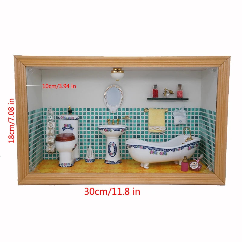1set DIY Dollhouse Mini House /home Furniture Set Deluxe European-style Furniture Model Decoration  Accessories Children's Gift