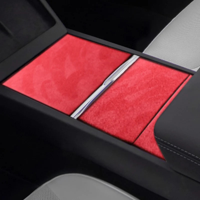 For Tesla Model 3 (2024-) Model Y(2025-) Center Console Panel Trim Sticker Anti Scratch Car Interior Accessory Made of Alcantara