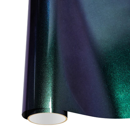 Car Wrap Vinyl Film Glossy PET Diamond Purple&Green PVC Car Engine Hood Decal Self Adhesive Motorcycle Auto Body Decoration Film