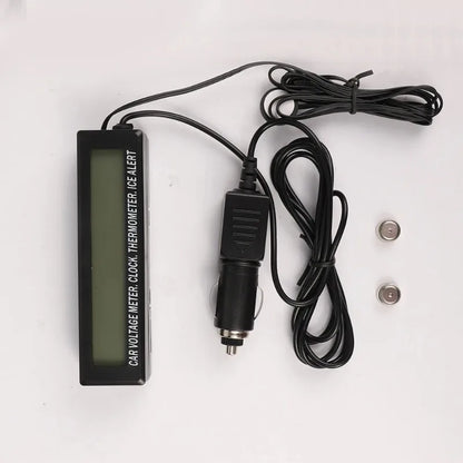 Monitor 12V/24V LED Backlight with Cigarette Socket Digital LCD Clock Car Voltmeter Thermometer Battery Voltage Temprerature