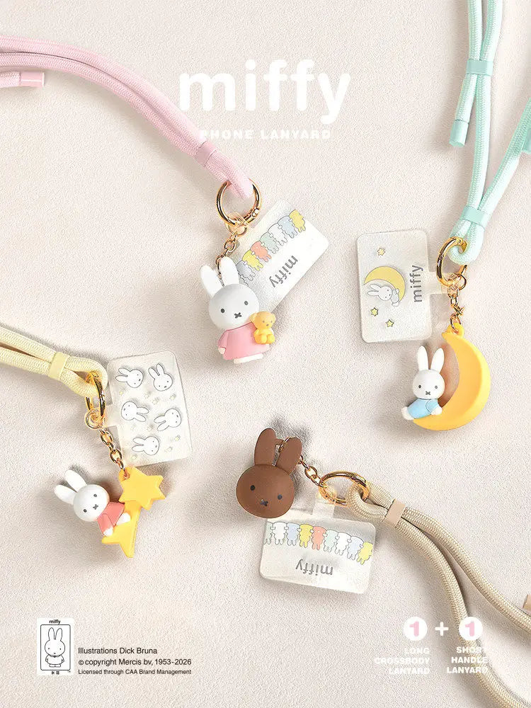 Miffy Phone Lanyard Mascot Charm Cute Rabbit Keychain Bag Accessory Gifts Toy Model Anime Figures Collect Ornaments