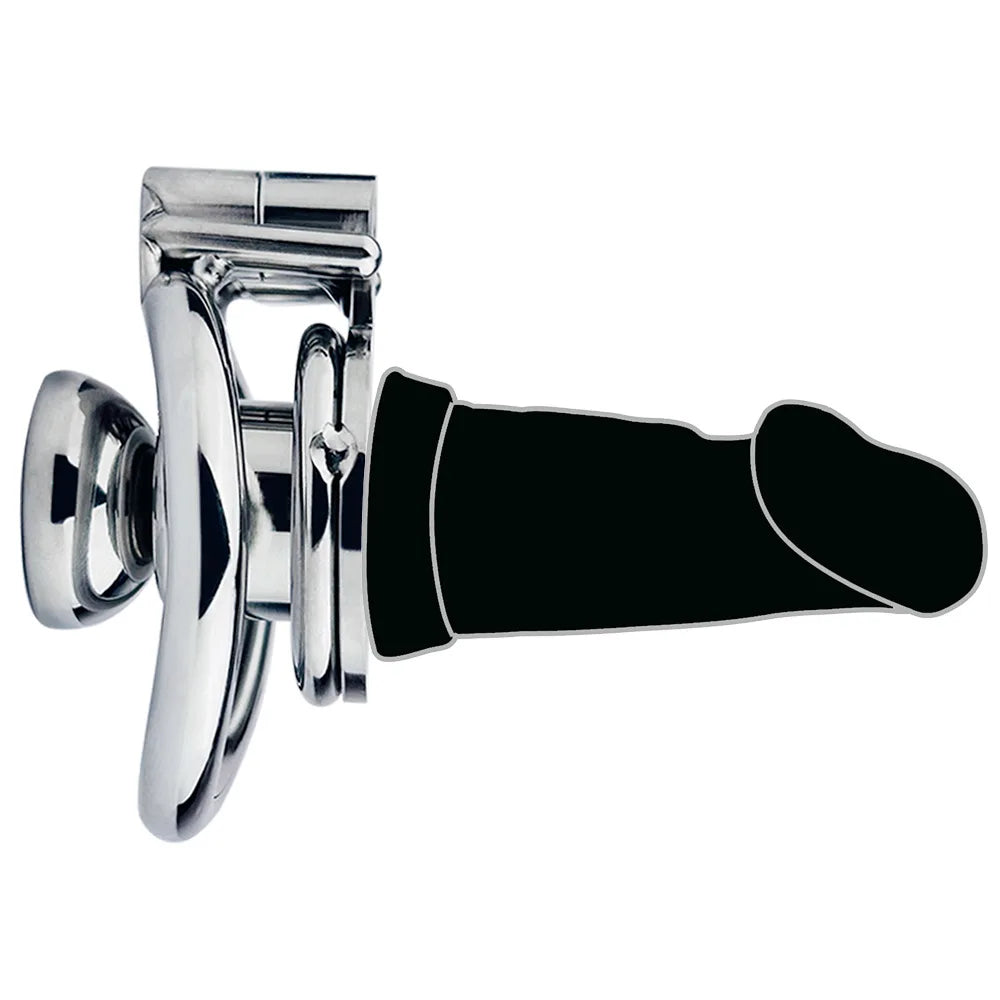 FRKO Negative Inverted Chastity Cage With Hollow Long Real Silicone Dildo CB Cock Lock Cage Adult Games BDSM Sex Toys Men Gay