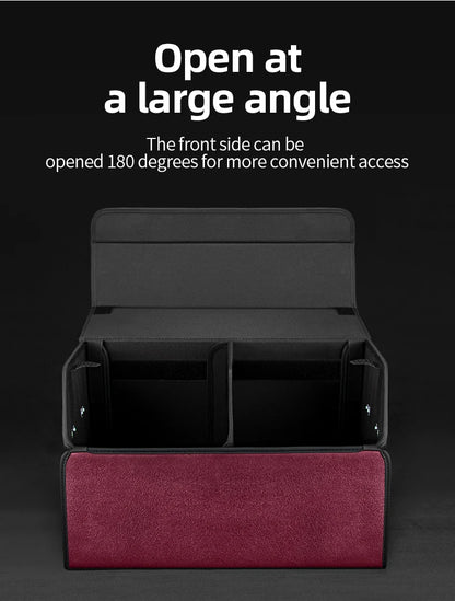 Car Suede Trunk Organizer Large Capacity Leather Foldable Storage Box Portable Multifunctional Tool Organizer Car Accessories