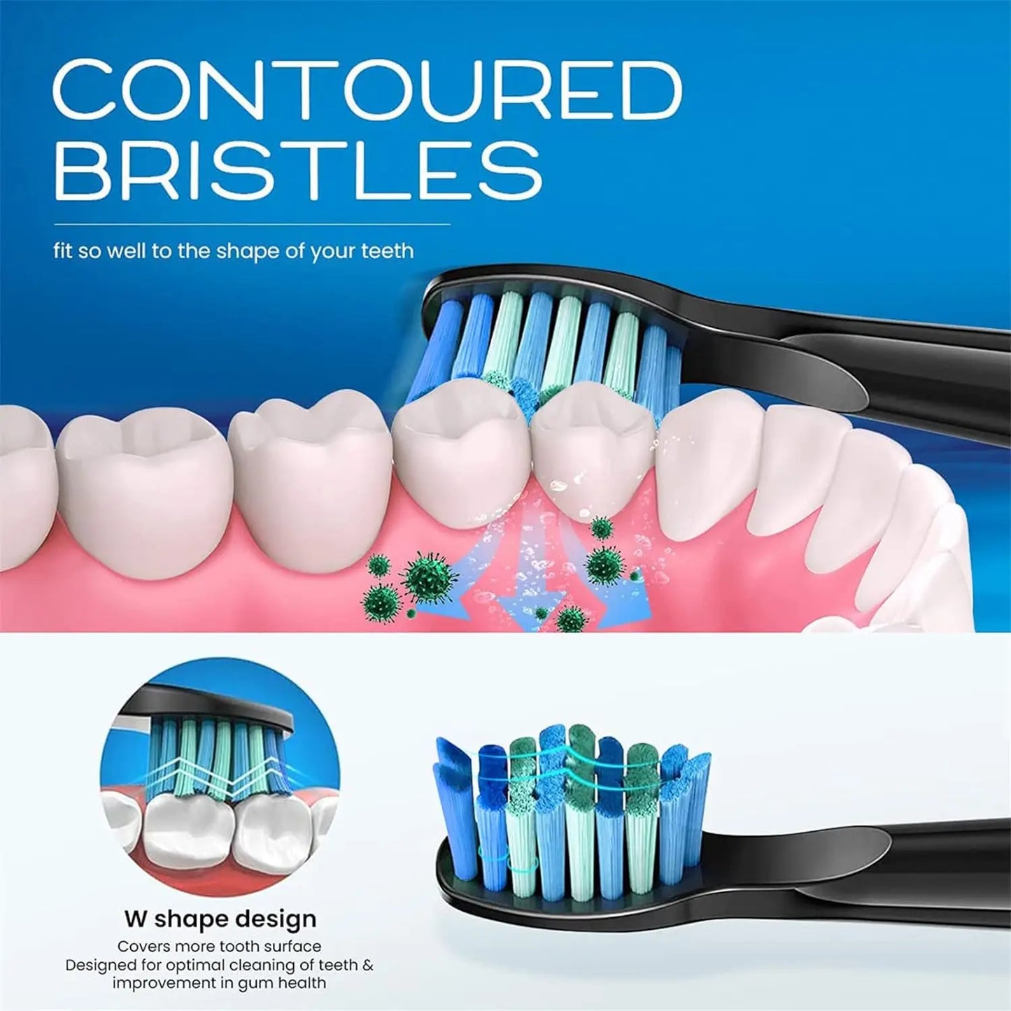 COSOUL Replacement Toothbrush Heads for COSOUL Electric ToothBrush Soft Bristle Nozzles Deeply Clean
