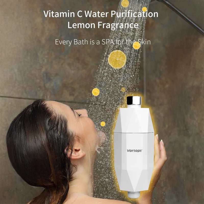 HOMEFISH Revitalizing Shower Water Filter - Reduces Chlorine Heavy Metal - Improves Dry Itchy Skin, Hair Dandruff, Eczema