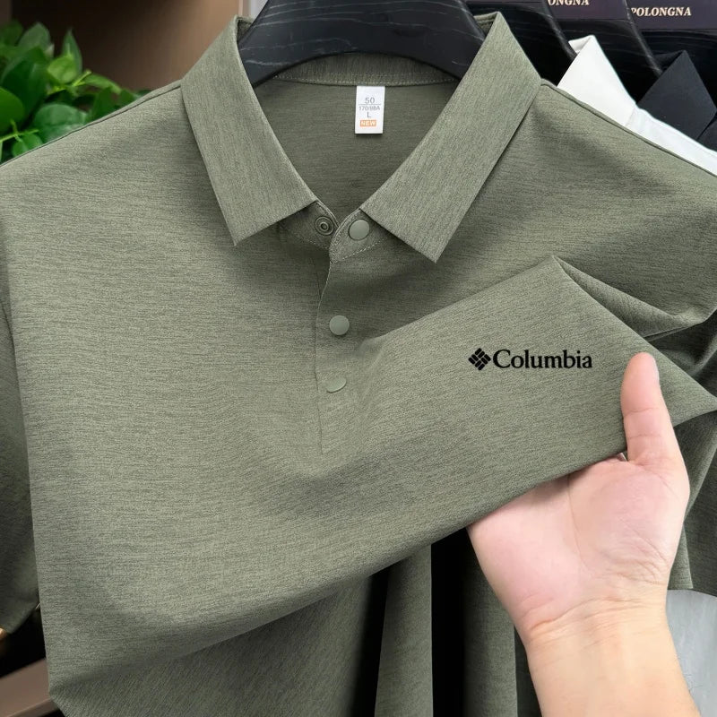 2026 New Columbia Style  Men's  Polo Shirt Quick Dry Breathable  business Short Sleeve Summer Casual Sports Wear Golf T-Shirt 