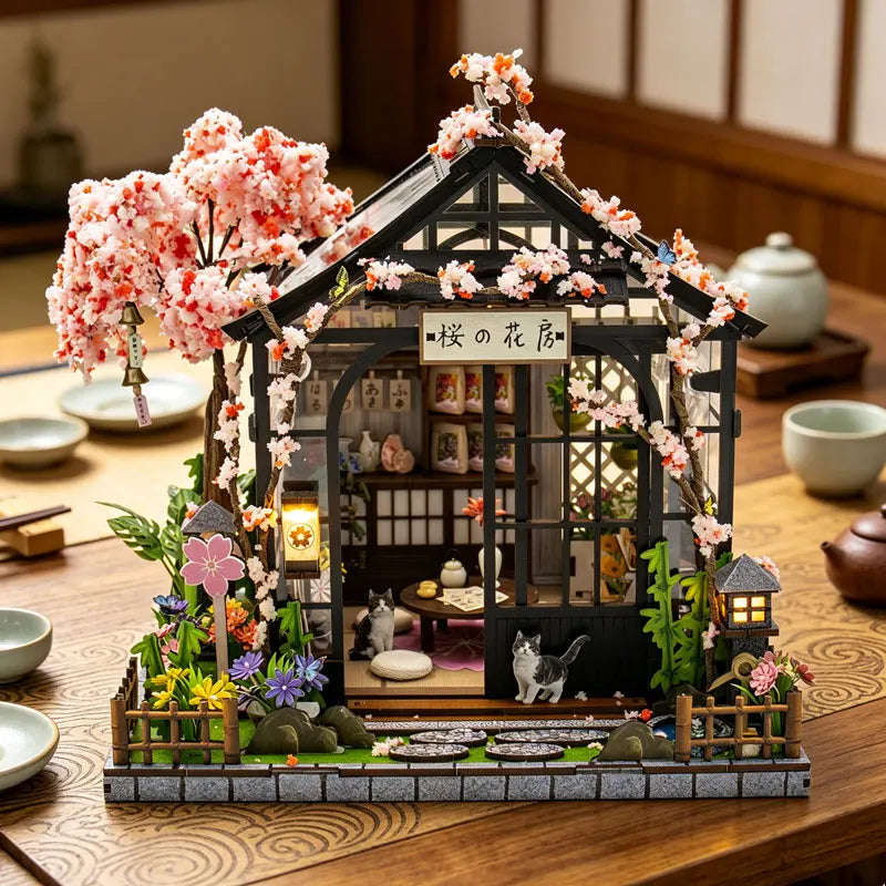 DIY Wooden Miniature Model Kits Wooden Doll House 3D Puzzle Dollhouse With Furniture Light For Friends Birthday Gifts