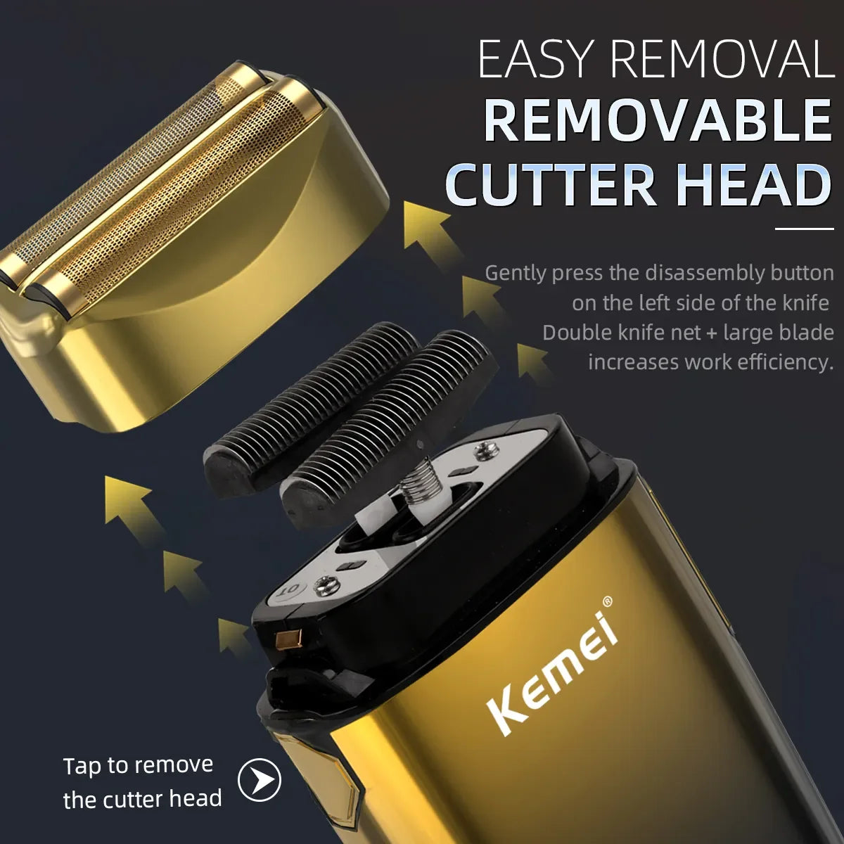 Kemei Barber Foil Shavers Electric Bald Head Razors LCD Display Cordless Men Shaving Machine USB Rechargeable Beard Hair Trimmer