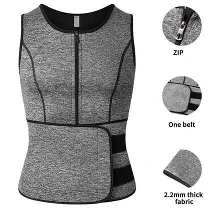 Men Corset Slimming Body Shaper Fat Burning Vest Sauna Sweat Belly Waist Trainer Sport Girdle Shirt Fitness Shapewear Underwear