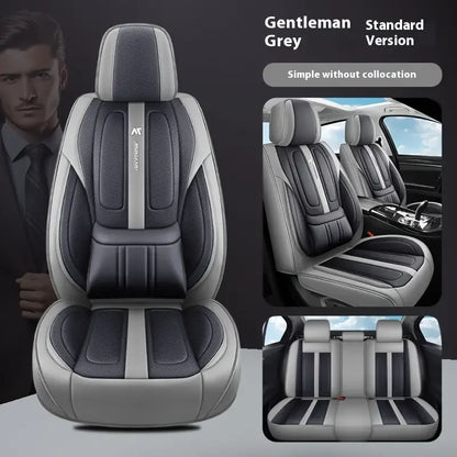 Universal 5-Seat Car Seat Cover 360° Full Coverage with Integrated Waist Support And Side Pockets for Most Vehicle Interior