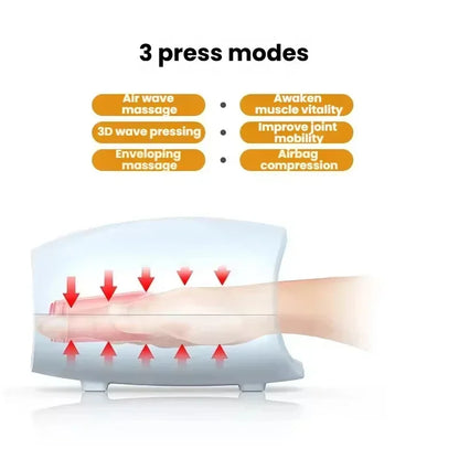 Electric Hand Massager Device Wireless Palm Finger Acupoint Air Pressure Heat Compression Smart Timer for Women Beauty Care
