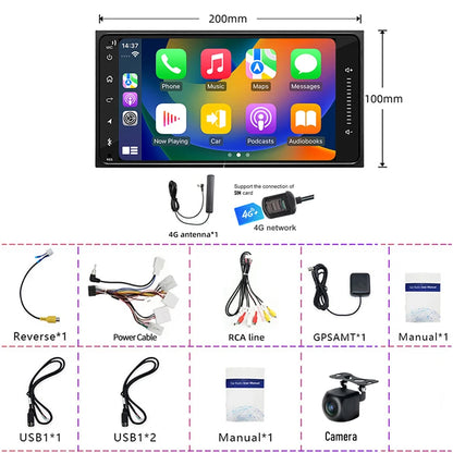 7" 4-64GB For Toyota Kluger 2007-2013 Car Stereo Radio Wireless Apple Carplay Android Auto Head Unit FM GPS BT