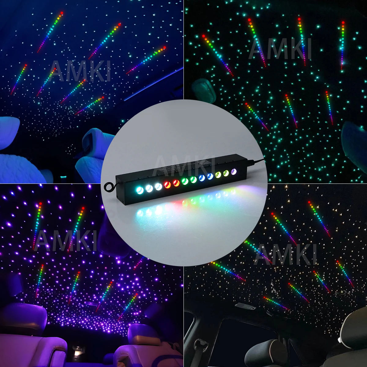 20W Dual Port Twinkle Starlight Meteor Starry Sky Car Roof Star Ceiling APP&Music Sync Car Interior Fiber Optic Ambient Light