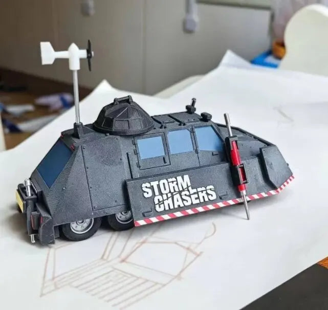 3D Printed Toy High Tech Storm Chaser, Movable And Lifting TIV2 Storm Interceptor Chaser Figure Model Collection Creative Gifts
