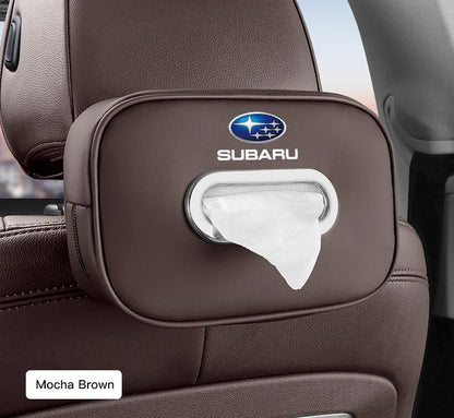 High-capacity Car Interior Tissue Box Kleenex Storage Bag Accessories For Subaru STI Forester Impreza Legacy Outback XV BRZ WRX