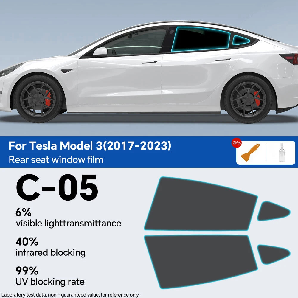 Pre-Cut Car Window Privacy Tint Film For Tesla Model 3 2020-2023 Auto solar UV Protector films for Tesla Model 3 Highland 2024