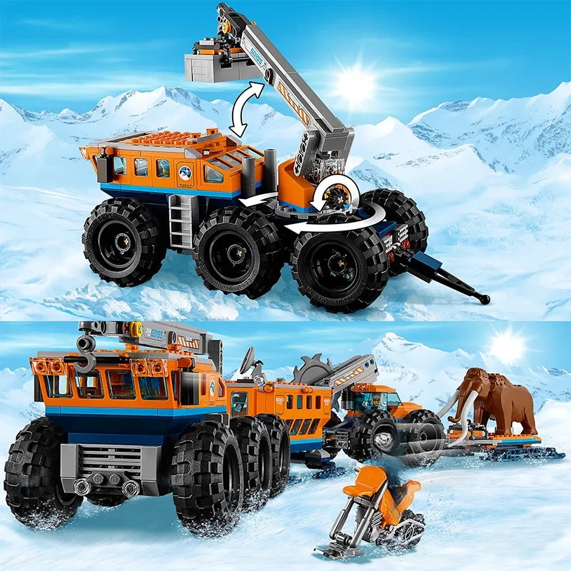 Compatible Sets City series building blocks 60195 Arctic mobile exploration base crane car MOC toys children's Christmas gifts