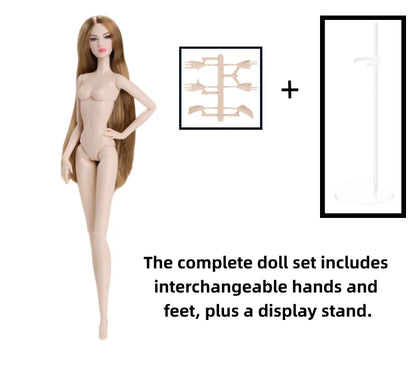 1/6 Scale Supermodel Female Body with 14 Joints Includes Multiple Wig Options And Extra Head for Collectible Figures
