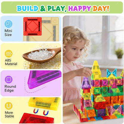Mini Portable Magnetic Building Toys for All Kids. Travel-Friendly STEM Educational Toys in Random Colors. Great Gifts
