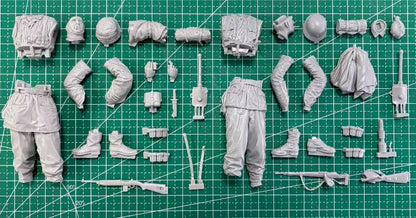 1/16 Scale Die-Cast Resin Figure Model Kit Poteau Ambush Battle Series 4 Figures Unassembled Unpainted No Base