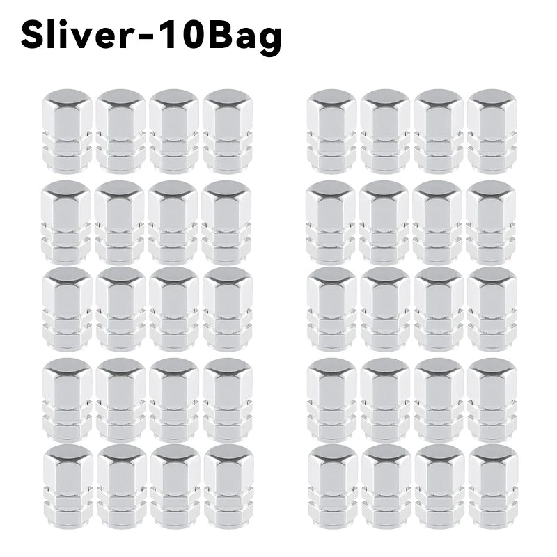 Silver Black Blue Aluminum Alloy Car Valve Cores Tire Valves Caps Air Pump Caps Tuning Products Accessories Replacement