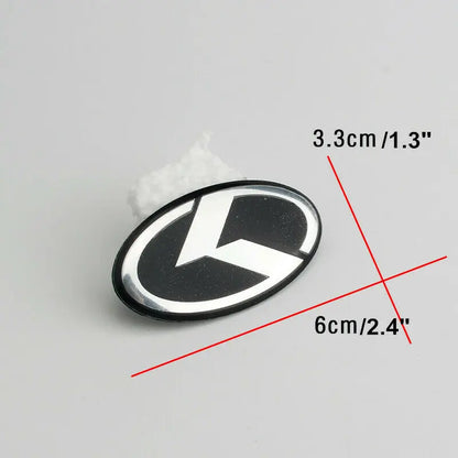 1 SET(7 Pcs) K Logo 3D Emblem Front Grille Trunk + Steering Wheel + Wheel Center Caps Sticker Badge for OPTIMA K5 Forte Koup