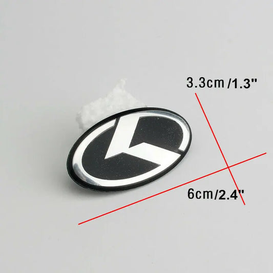 1 SET(7 Pcs) K Logo 3D Emblem Front Grille Trunk + Steering Wheel + Wheel Center Caps Sticker Badge for OPTIMA K5 Forte Koup