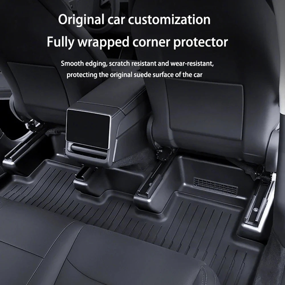 For Tesla Model Y Juniper 2025 2026 TPE Under Seat Corner Guard Seat Slide Rails Protector Cover Anti-Kick Flocking Accessories