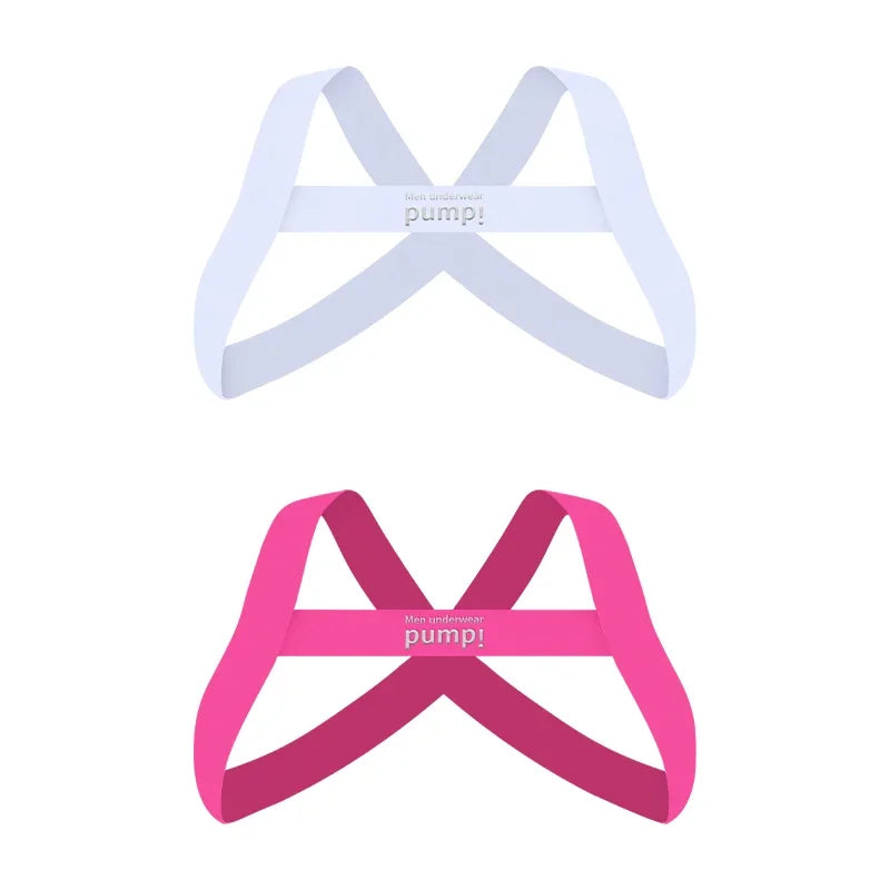 Chest Straps Men's Sexy Elastic Breast Belt Chest Bondage Muscle High Stretch Shoulder Straps Sports Fitness Club Party Costume