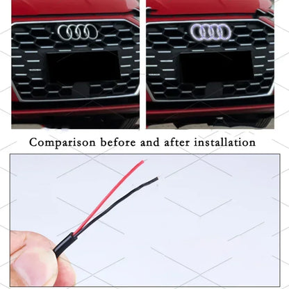 Audi 4-ring logo LED dynamic light front grille lamp Audi A3A4A5A6A7A8S3 S4 S5 S6 S7 Q3 Q5 Q7 black and silver.Quick delivery