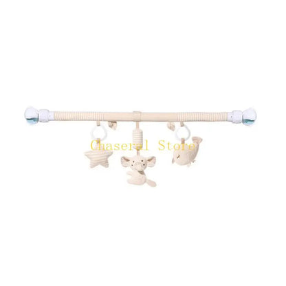 Soft Plush Baby Stroller Hanging Bell Toy Organic Cotton Infant Crib Mobile Machine Washable Sensory Development Activity
