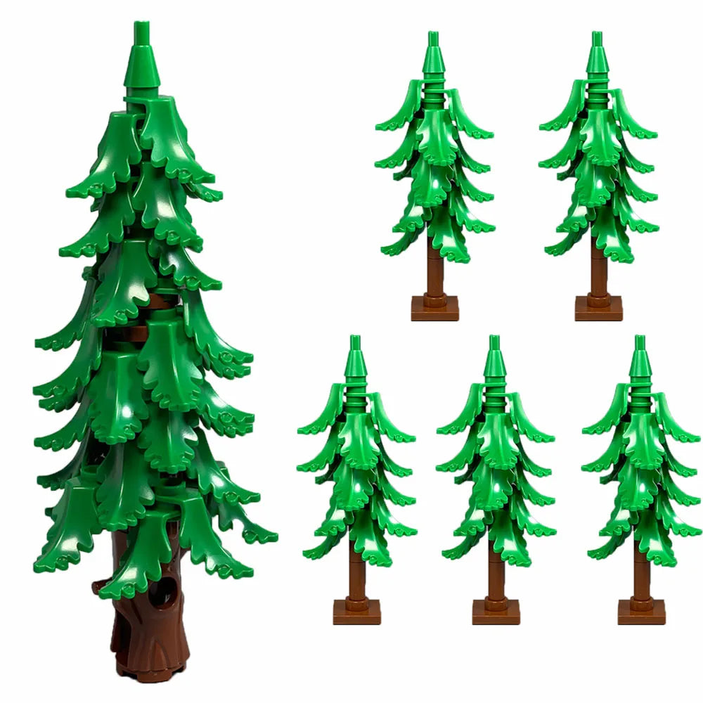 MOC City Garden Building Block Set – DIY Assembly Pine & Pine And Cypr, Street View Forest Plants, Trunk Leaves Grass Accessorie