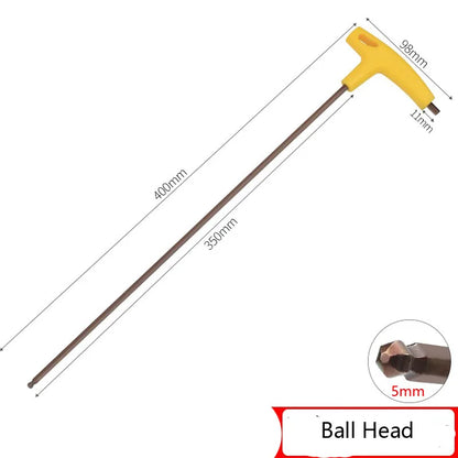 400mm Length 3-10mm Hex Key Wrench  T-Handle Spanner Flat/Ball Head Socket Screwdriver Allen Hex Wrench Hand Tool Extra Long Arm