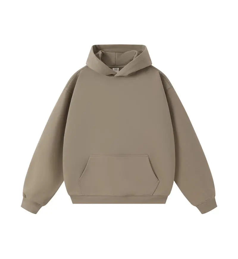DIY Custom LOGO 450gsm Cotton French Terry Oversized Drop Shoulder Hoodie Men Grey Blue Street Wear Hip Hop Comfortable Hoodie