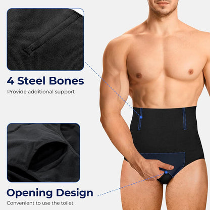 Men's Compression Shorts Tummy Control Butt Lift Underwear High Waist Shapewear Slimming Briefs Body Shaper