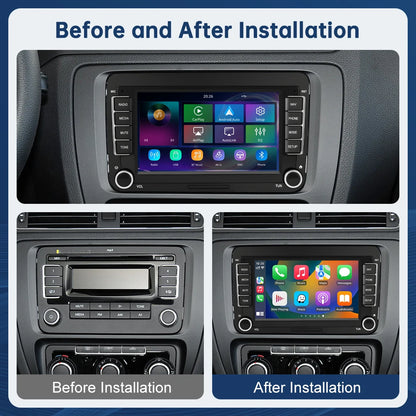 Road Top 7" HD Car Radio Wireless CarPlay Android Auto Stereo Audio For Volkswagen/Seat/Skoda/Passat/Golf/Polo Player