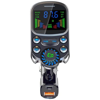 Bluetooth-compatible Car Kit Cigarette Lighter Handsfree FM Transmitter AUX Audio Wireless MP3 Player PD QC3.0 Car Quick Charger