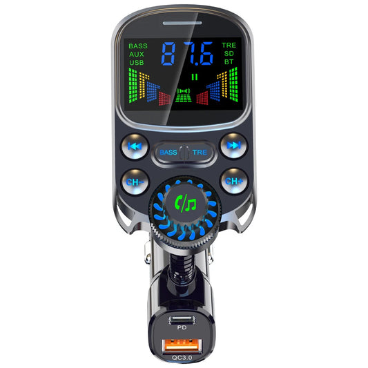 Bluetooth-compatible Car Kit Cigarette Lighter Handsfree FM Transmitter AUX Audio Wireless MP3 Player PD QC3.0 Car Quick Charger