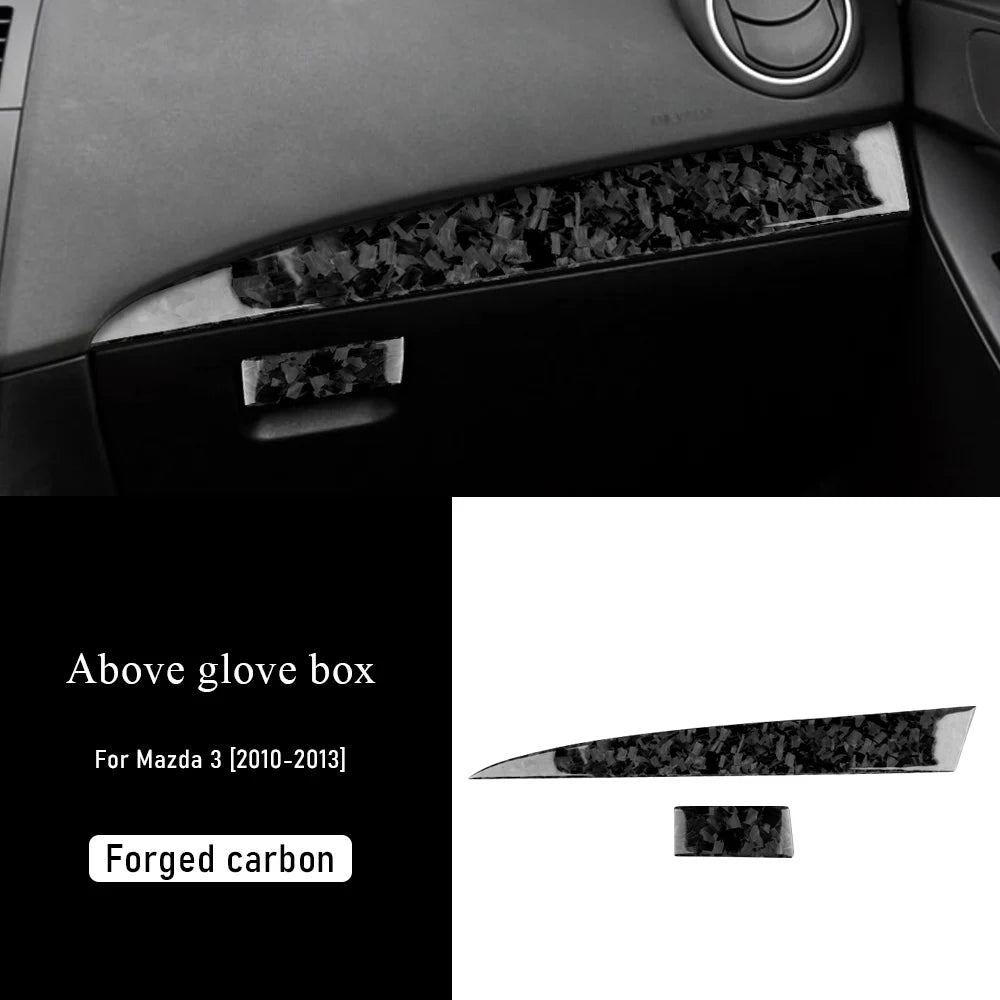 Real Soft Carbon Fiber For Mazda 3 2010 2011 2012 2013 Co-pilot Dashboard Holder Trim Interior Cover Sticker Car Accessories
