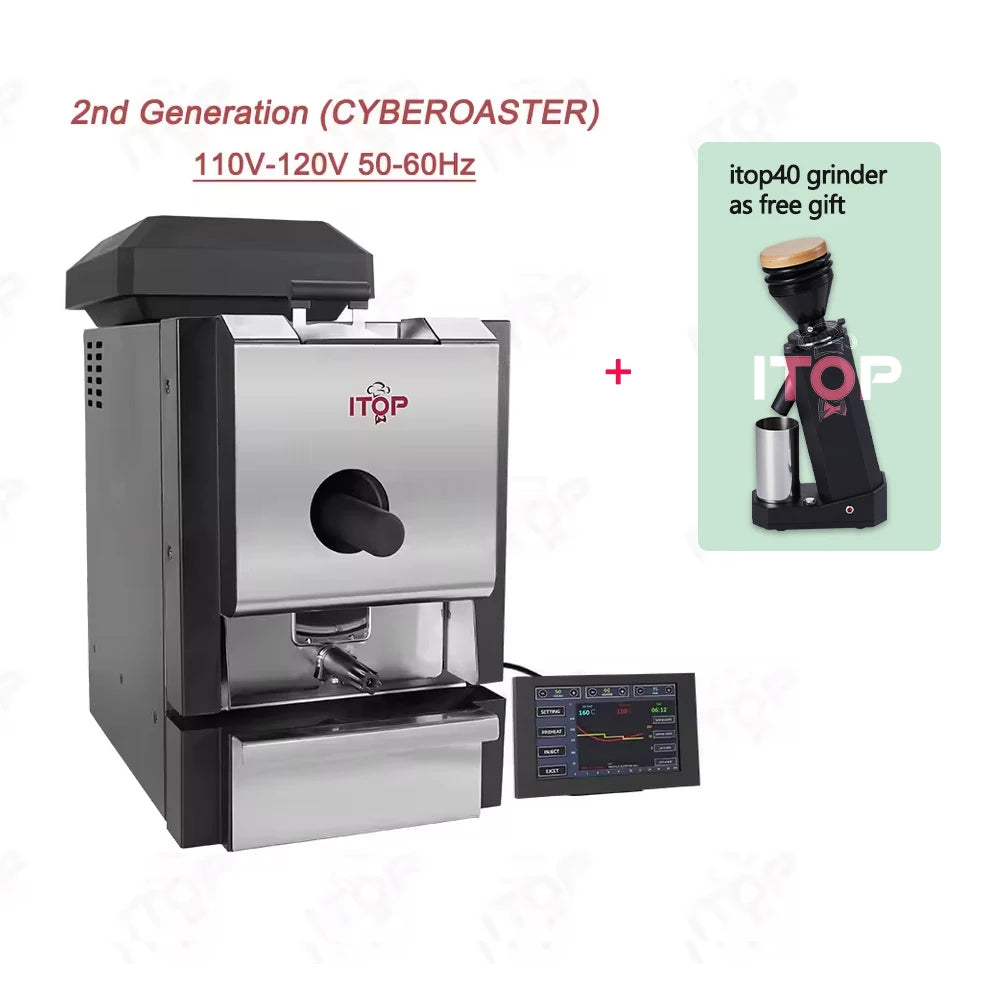 ITOP Coffee Roaster Artisan Connection IT-CBR-2 Electric Coffee Bean Roaster 4 Modes With Cooler Smoke Filter Roaster 500g 1000W