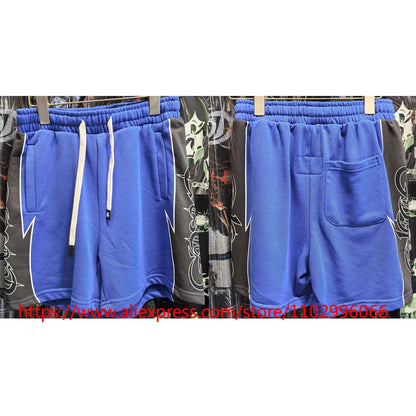Real Photo Men's High Quality GOD High Street SPEED Shorts Streetwear Elastic Waist Drawstring Casual Sports Pants in Stock