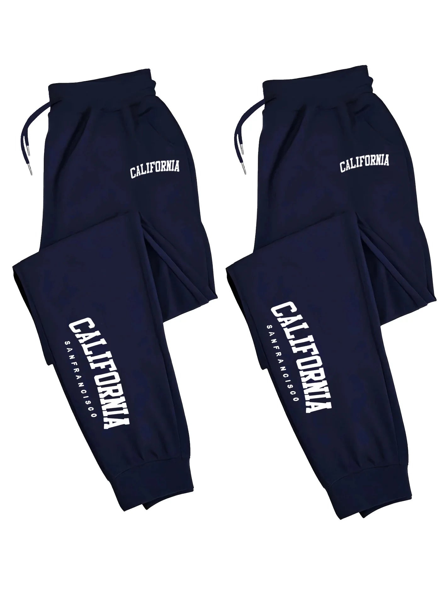 2 Pack Men's Print Polyester Joggers, Drawstring Waist, Wrinkle-Resistant, Breathable, Slim-Fit, Cuffed Hem, Ideal for S
