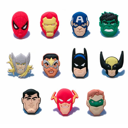 7-104Pcs Hot Toys Cartoon Series Shoe Charms for Clogs Sandals Decoration Shoes Accessories Buckle for Kids Friends Gift