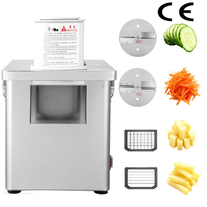 Electric Vegetable Cube Cutting Machine Fruit Slicer Cutting Strip Dice Food Processor With 3,4,5Blades