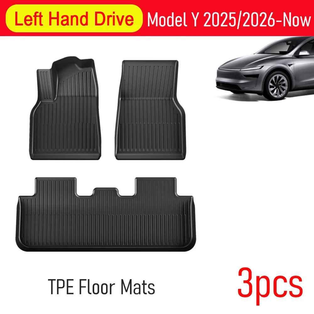 USVOTOV For Tesla Model Y Juniper 2025 2026 Floor Mats TPE Front Rear Cargo Liner Backrest Pads Trunk Mats for Tesla Accessories