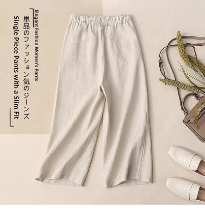 Fashionable Retro Linen Top And Pants Set for Women High End Cotton Linen Ensemble Summer 2026 Elegant Two Piece Suit