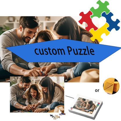 Photo Custom Jigsaw Puzzle 108/200/300/500/1000/1500 piece Custom puzzles for characters, pets, Wooden high-quality floor puzzle