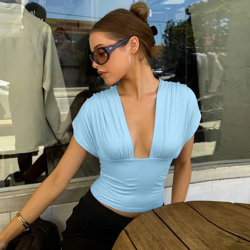 Talenza Summer Women's Camisole Tops Fashion Sexy Lace-Up V-Neck New Fit Blouse Tops Party Vacation Chic Casual Women's Clothes