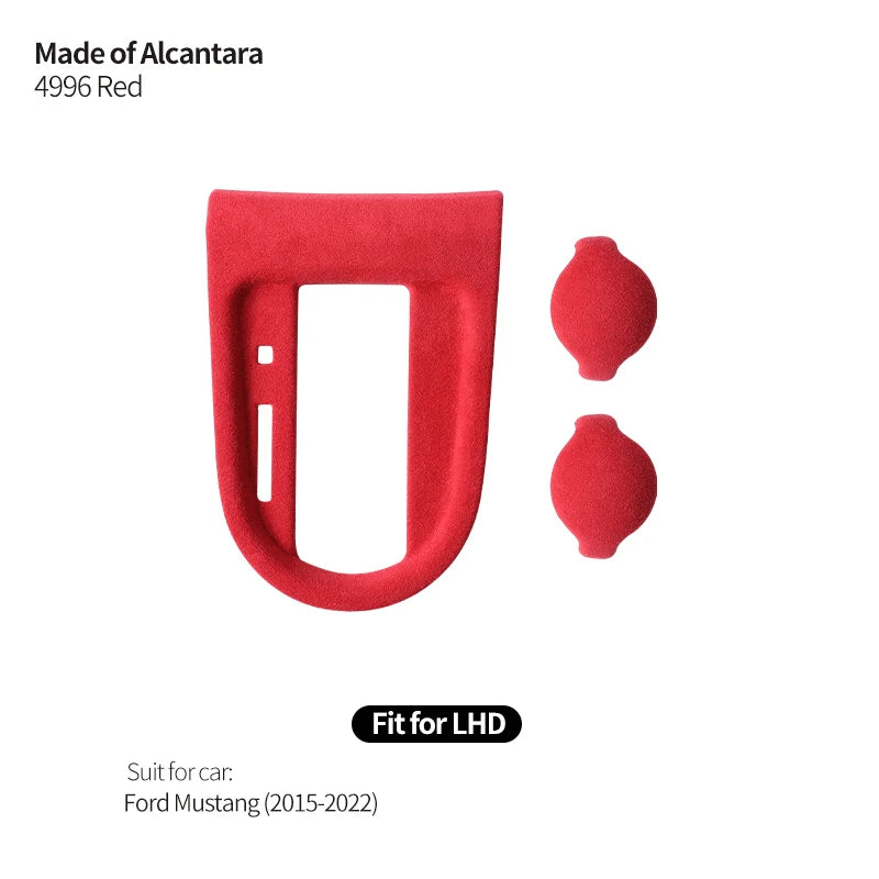 Made of Alcantara For Mustang Car Center Console Gear Shift Panel Trim Sticker and Gear Shift Boot Cover Interior Accessories